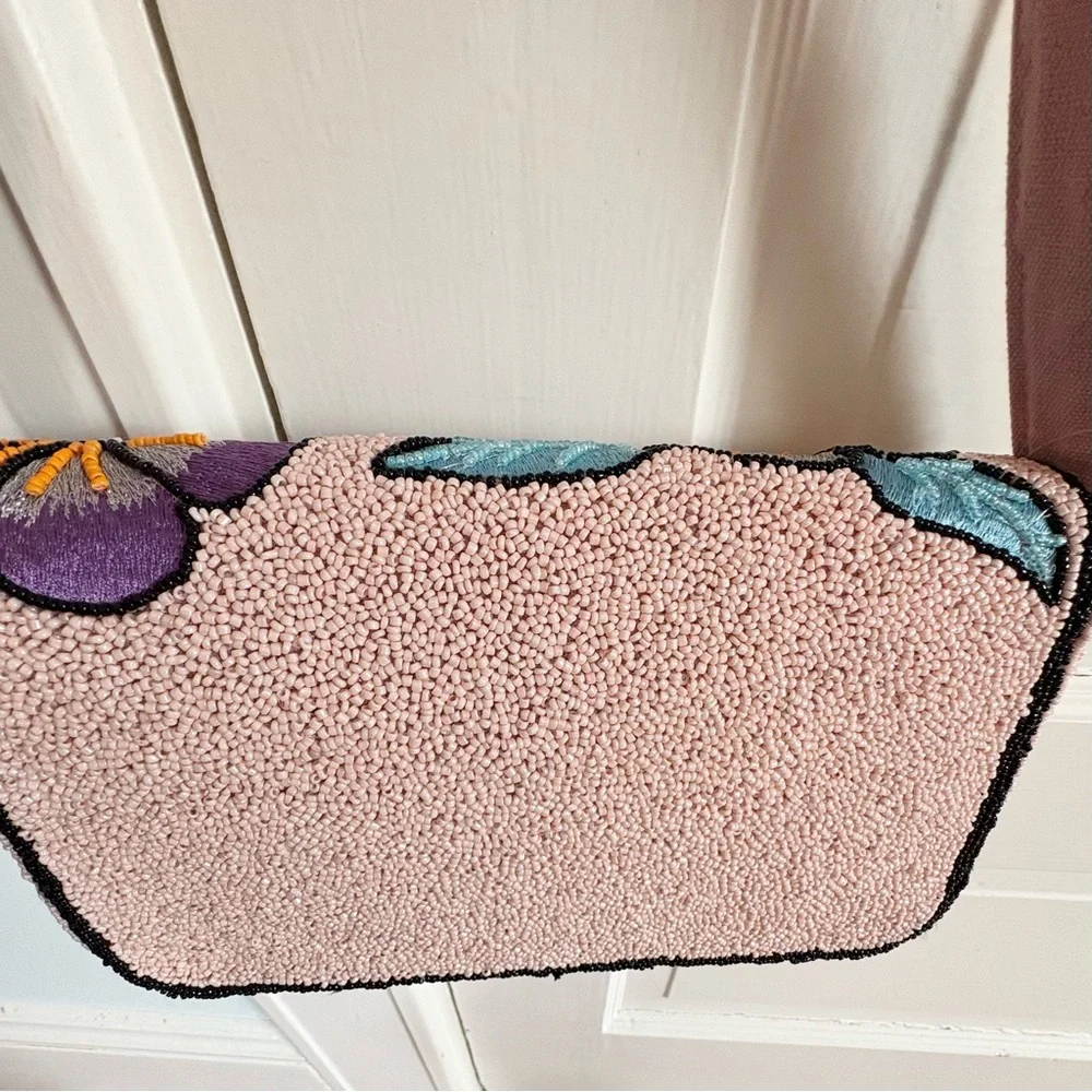 Floral Beaded Shoulder Bag NWT America And Beyond Sparkly Springy Intricate - Picture 5 of 16